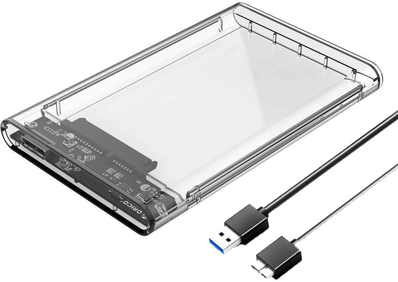VOOCME 2.5" Inch USB 3.0 Sata HDD SSd External Portable Casing Cover Enclosure 2.5 inch usb enclosure(For Computers, White)