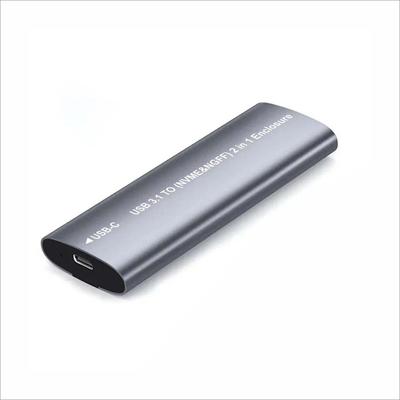 F5 SmartTech M.2 NVMe & SATA SSD Enclosure USB-C 10Gbps Tool-Free Up to 2TB 2.5 inch Shock Resistant M.2 NVME/SATA NGFF Enclosure SSD Hard Case(For M.2 NVME and SATA NGFF Enclosure Dual Protocol, Grey)