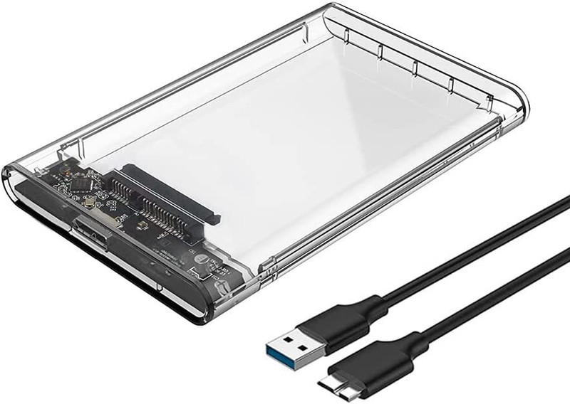Tobo 2.5'' External Hard Drive Enclosure USB 3.0 to SATA III Tool-Free Clear Hard 2.5 inch 2.5'' External Hard Drive Enclosure(For Disk Case for 2.5 inch 7mm 9.5mm SATA HDD SSD Max 6TB Support UASP-EPL-938HS., Black, Red)