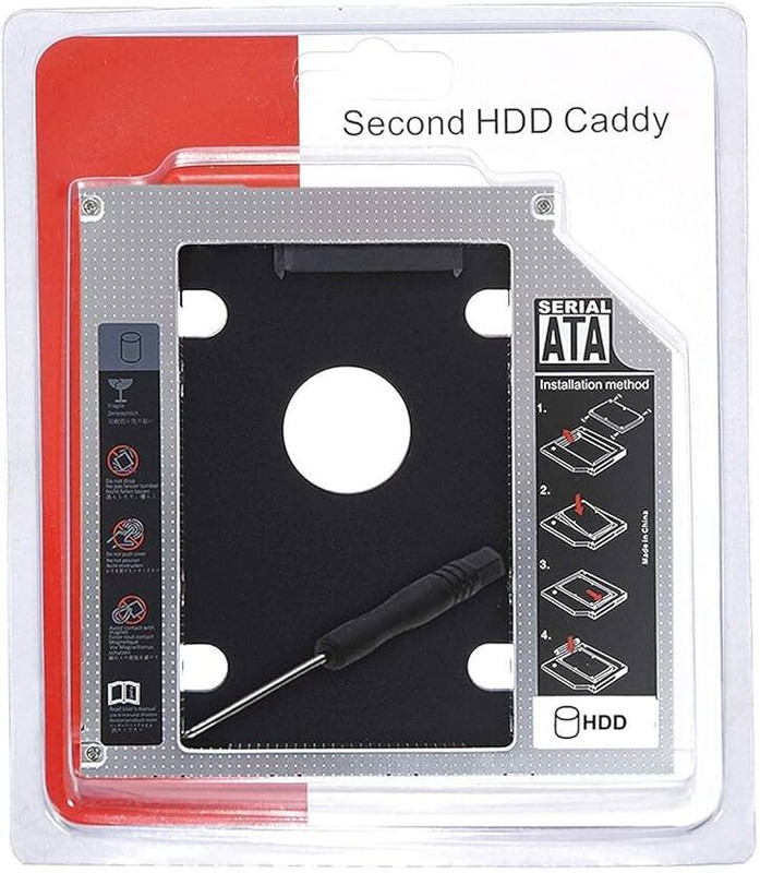 TECH NIICK SOLUTIONS 2nd Hard Drive Caddy, 9.5 mm CD/DVD Drive Slot for SSD and HDD 2.5 inch HDD CADDY(For 2nd Hard Drive Caddy, 9.5 mm CD/DVD Drive Slot for SSD and HDD, Black And Silver)
