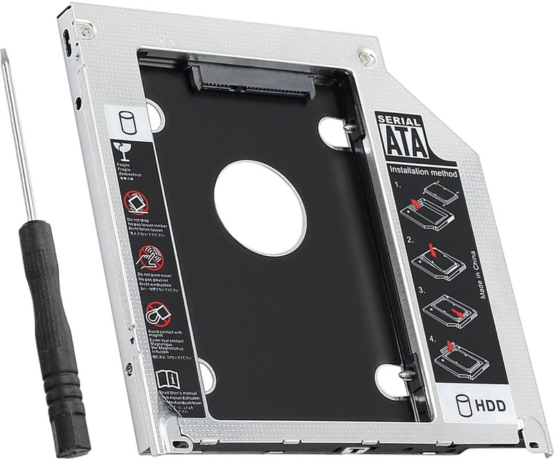 sounce Optical Bay Hard Drive Caddy for SSD & HDD 2.5 inch Optical Bay Hard Drive Caddy for SSD & HDD |(For SSD, HDD, Black)
