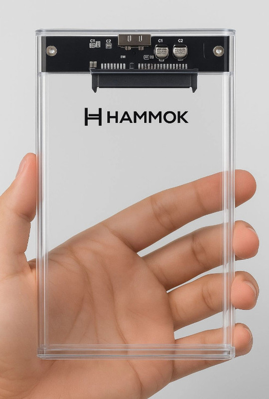 Hammok Hammock Rickon 2.5" USB 3.0 SATA HDD Enclosure (5Gbps, Transparent, Plug & Play) 3 inch Shock Resistant CASE(For HDD CASE, TRANSPARENT)