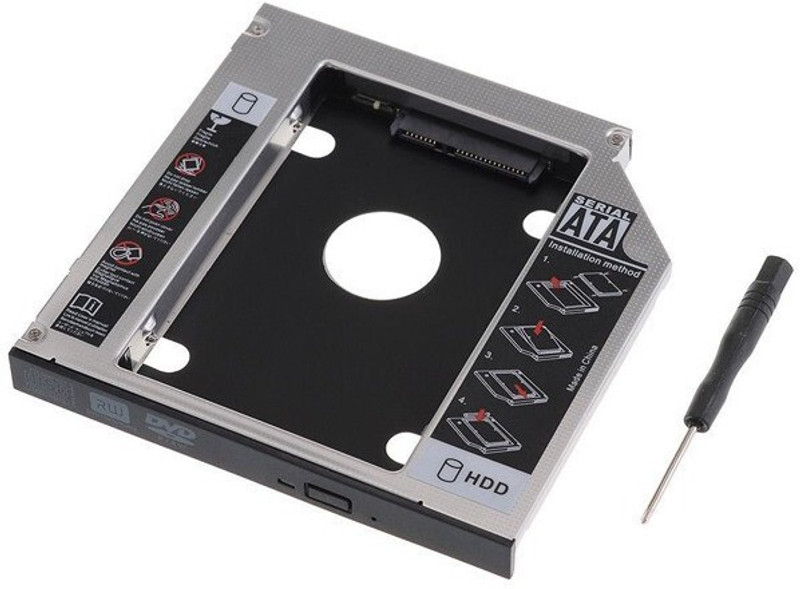 TERABYTE 2.5'' Internal HDD Caddy for 9.5mm ssd 2.5 inch Internal Hard 9.5MM Drive Enclosure/HDD CADDY(For SATA-to-SATA / Universal 2.5" HDD/SSD, Silver)