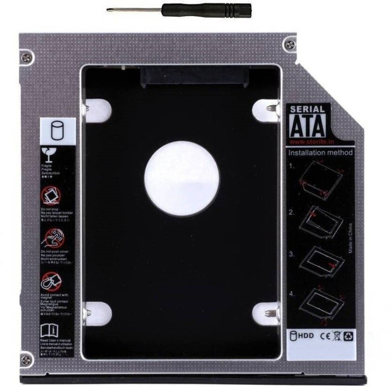 Lynacz Silver Back Cover,Shock Proof 2.5 inch internal hard drive enclosure(For 2.5" HDD/SSD, Black)