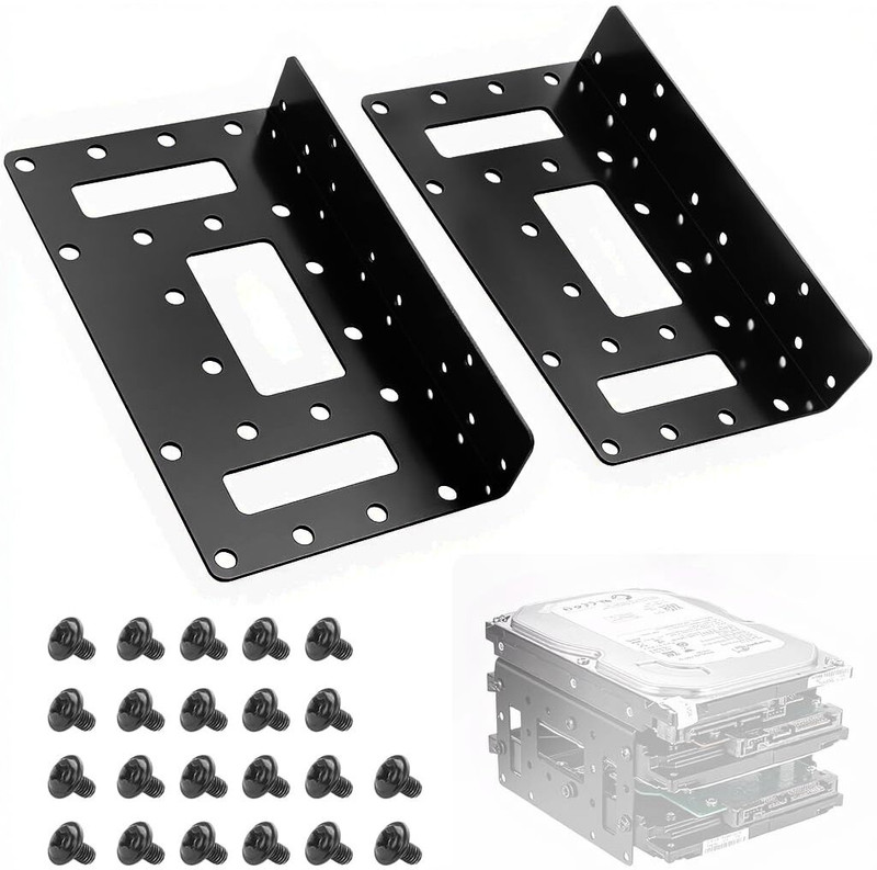 ELEPHANTBOAT SSD Mounting Bracket Metal Alloy Tray for 25 SSD or 35 HDD Installation 3.5 inch Hard Drive Mounting Bracket Tray(For 2.5-inch SSDs, 3.5-inch HDDs, N/A)