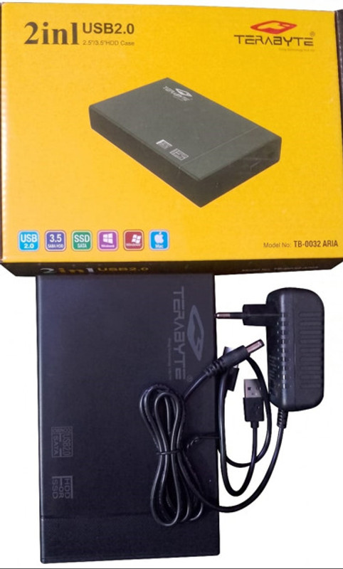 TERABYTE TB-0032 ARIA 3.5 inch HDD SATA CASING 2IN1(For EXTRA STORAGE, Black)