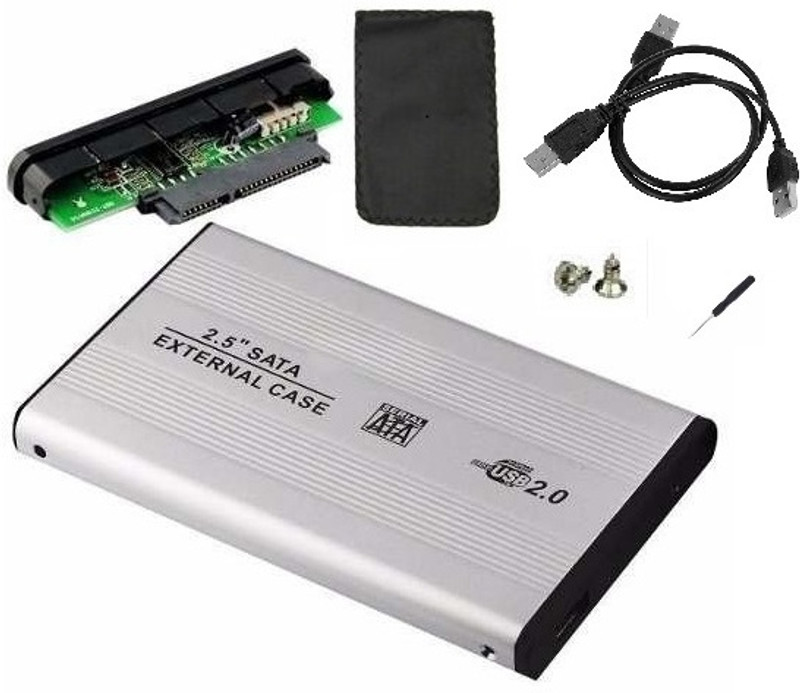 Cables Kart USB 2.0 External 2.5 inch Hard Disk sata casing for laptop 2.5 inch Shock Resistant Portable HDD Enclosure(For Laptop, Black)