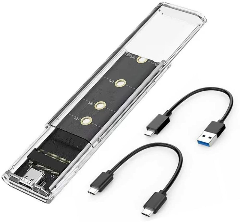 Tobo M.2 NVMe SATA SSD Enclosure Adapter Tool-Free, USB C 3.2 Gen 2 10Gbps TD-939HS 3.5 inch SATA SSD Enclosure(For Aluminum External, Trananferent)