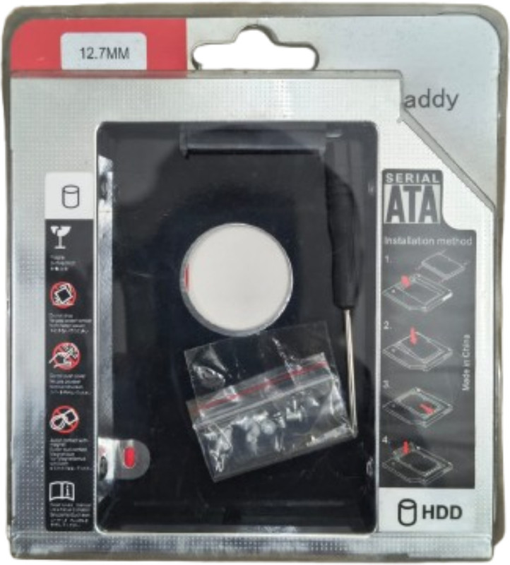 Levelup 2.5 INCH SATA Hard drive CADDY (12.7mm) for LAPTOP 2.5 inch Internal Hard Drive Enclosure(For 2.5 INCH SATA Hard Drive, Black)