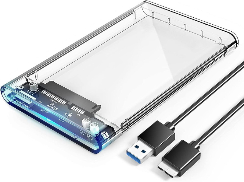 kve 2.5 SATA SSD Enclosure Case, USB 3.0 to SATA Tool-Free External Hard Disk Case 2.5 inch Shock Resistant Water Proof Hard Disk Cover(For Computer, Laptop, Tablet, Mobile, Phone, Iphone, Macbook, Minipc, Black)