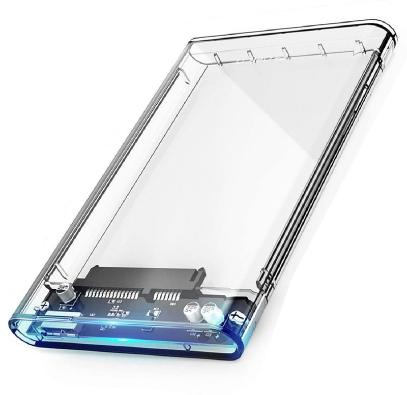 XIRIXX SATA SSD Enclosure Fast Transfer Speed Up to 5 Gbps & Up to 4TB Storage Capacity 2.5 inch Shock Resistant Water Proof plug and play(For USB 3.0 to SATA 2.5 SATA SSD/HDD, trasperant)