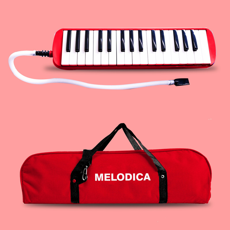 TECHNO Premium 32-Key Melodica – Portable Melodica Keyboard with Carry Case(Red)