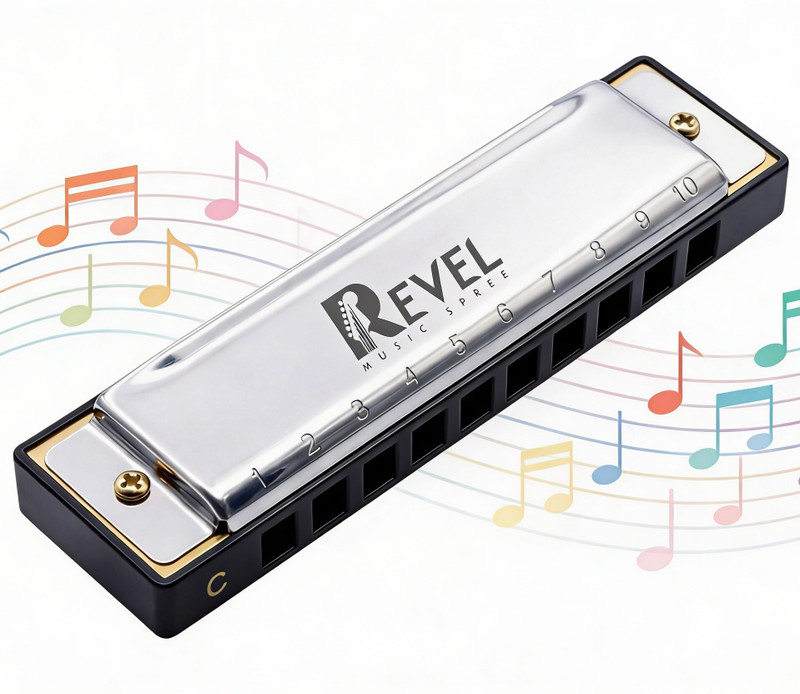 REVEL RVL-HA24SCS Harmonica For Beginner, Hobbyist, Professional Silver(Silver)