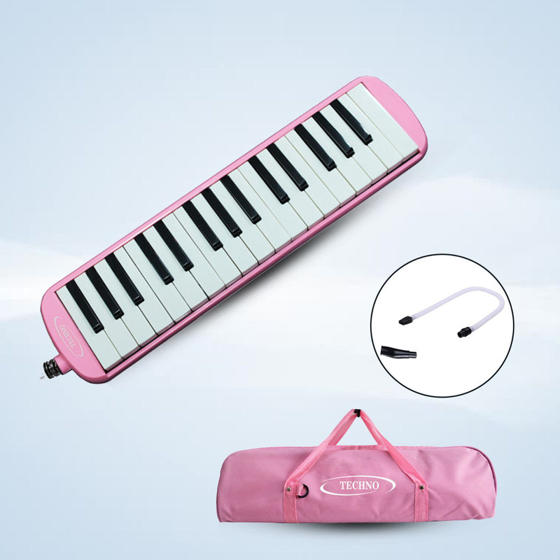 TECHNO 32-Key Soprano Melodica Air Piano(With Mouthpiece, Carry Case & 1-Year Warranty, PINK)