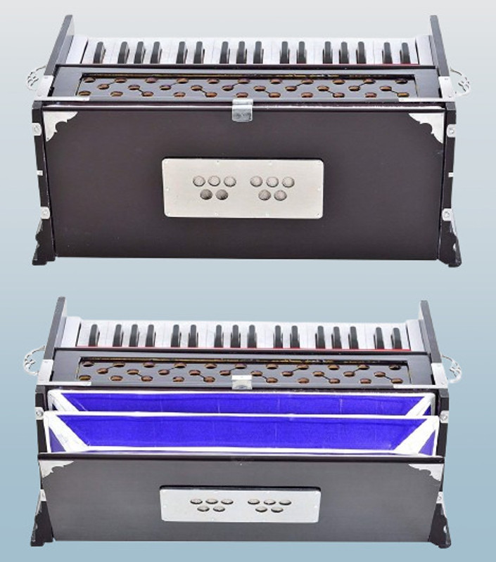 MAGA MART Wooden By Professional FOLDING SUPER SOUND QUALAITY Colour Mahogany 3.2 Octave Hand Pumped Harmonium(Two Fold Bellow, Bass Reed)