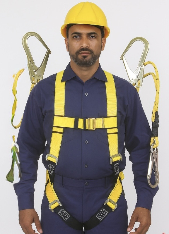Safetymust Double Lanyard Harness SH-311 Heavy Duty Safety Harness(Free Size)