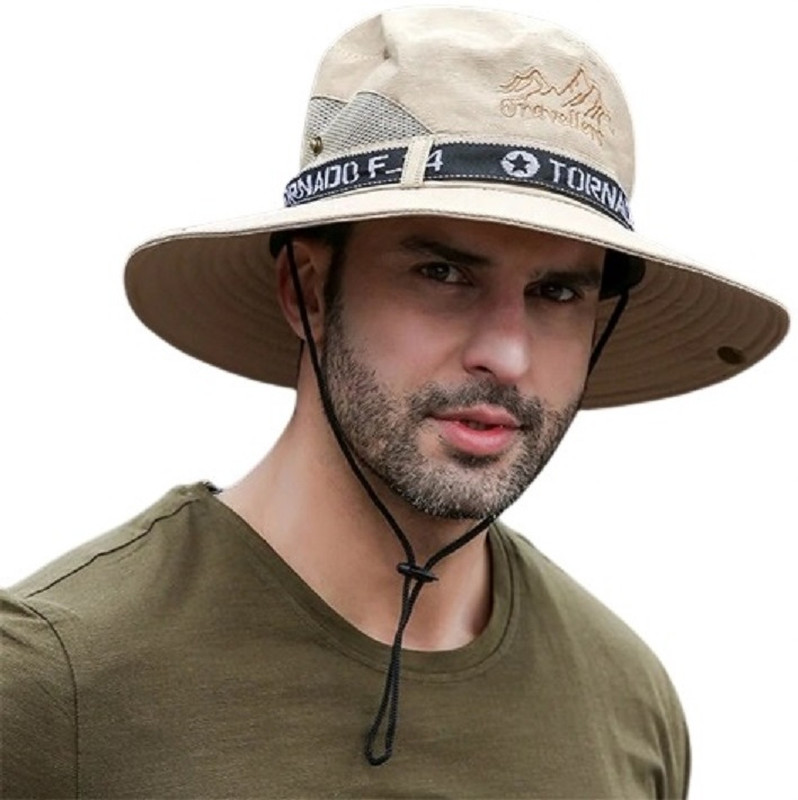 AlexVyan Round Hats Wide Brim Summer Cap UV Protection Breathable Beach Sun Hat Cap(Beige, Pack of 1)