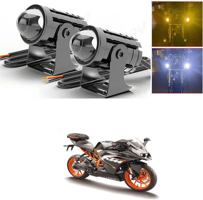 LOVMOTO Dual Led Mini Driving Fog Light Lamp Projector Lens Motorcycle Headlight...