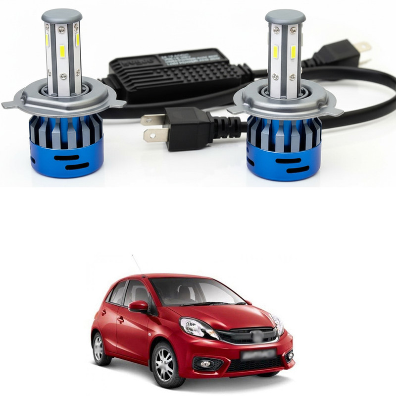 LOVMOTO H4 M6 Mini 200W LED Headlight Bulb Lens Projector Headlamp Bulb with Fan sg253 Car Fancy Lights(White)