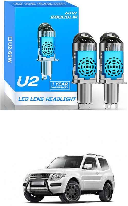 LOVMOTO Universal 12V U2 LED headlight 120W LED headlight car bike projector lens sg157 Fog Lamp Car, Motorbike LED for Mitsubishi (12 V, 120 W)(Pajero, Pack of 2)