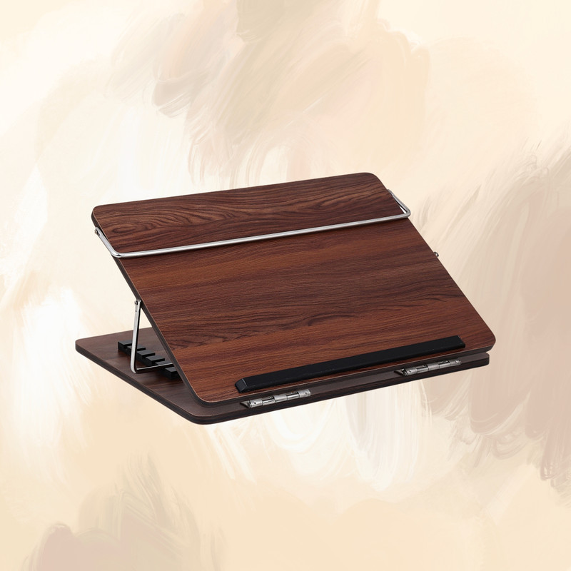 VeleSolv 12x16 Wooden Desk Stand Dark Brown | Adjustable Table Top for Office & Study Headlight Cleaning Kit(1 ml)