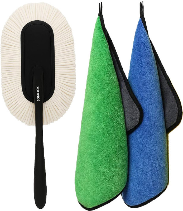 JALIYA Car Duster Microfiber Brush Wax Coated || Premium Wax-Coated Shine Headlight Cleaning Kit(1 ml)
