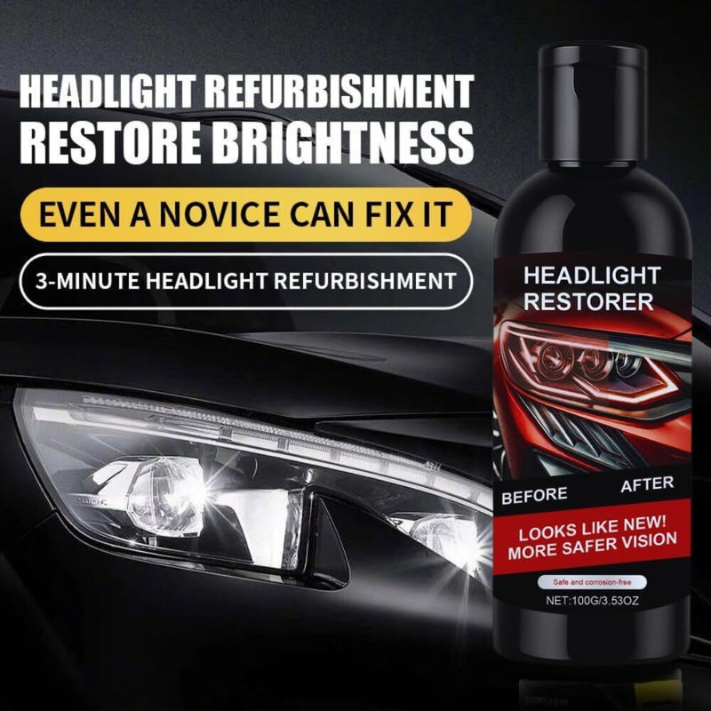 Klencare Headlight cleaner spray Car accessories cleaning spray Cleaner with Sponge Headlight Cleaning Kit(100 ml)