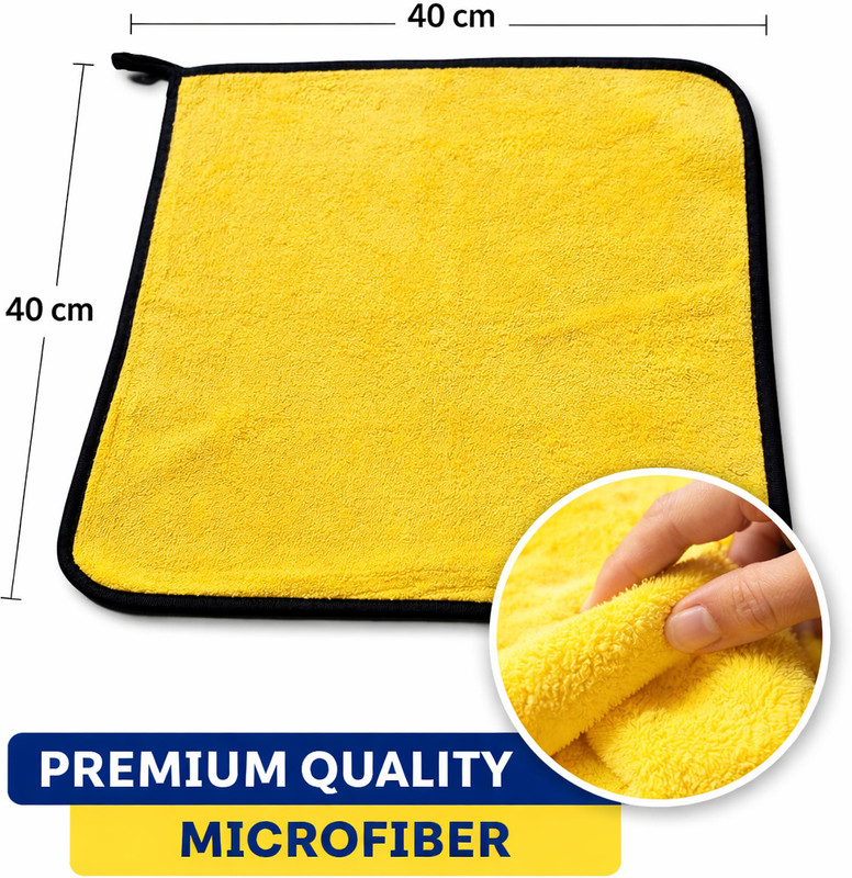 ALOM 3 piece cleaning 2 yellow 1 Blue 800GSM Headlight Cleaning Kit(800 ml)