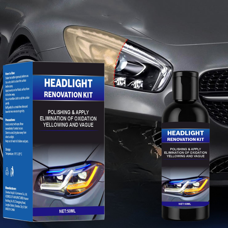 VisiPro NanoShine Headlight Polish – Crystal Clarity with Nano Protection Headlight Cleaning Kit(50 ml)