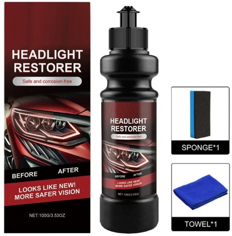 BrightSight Headlight Cleaning & Polishing Kit – Removes Yellowing, Haze & Scratches Headlight Restore Kit