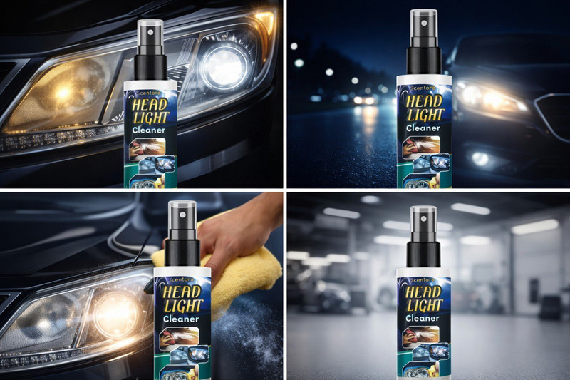 SCENTORA Professional Headlight Cleaning Solution – Restore Brightness Headlight Cleaning Kit(100 ml)
