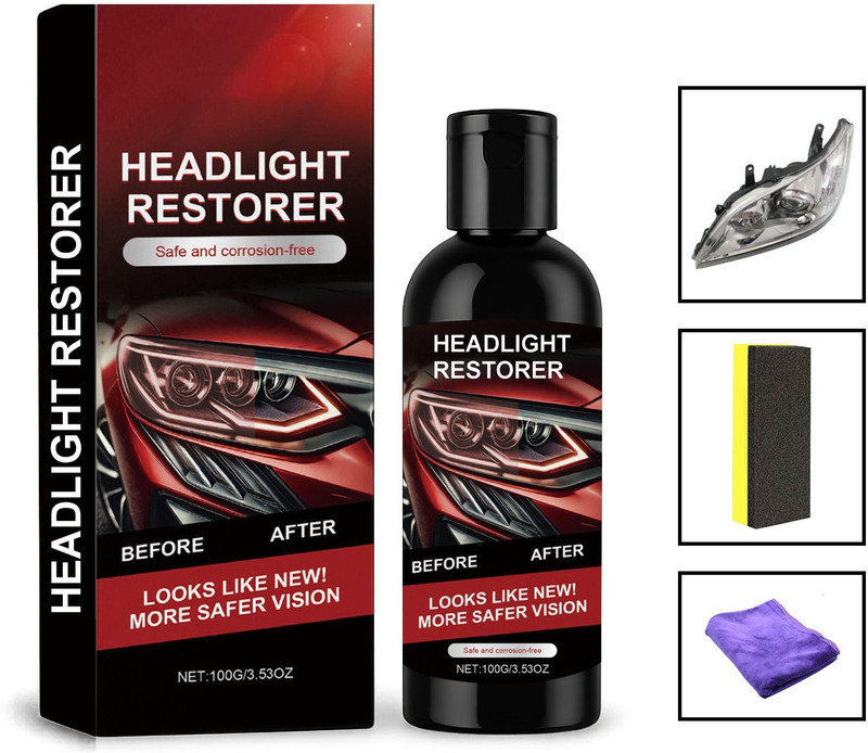 VisionX Pro Advanced Headlight Restoration Kit – Removes Haze, Yellowing & Restores Clarity Headlight Cleaning Kit(100 ml)