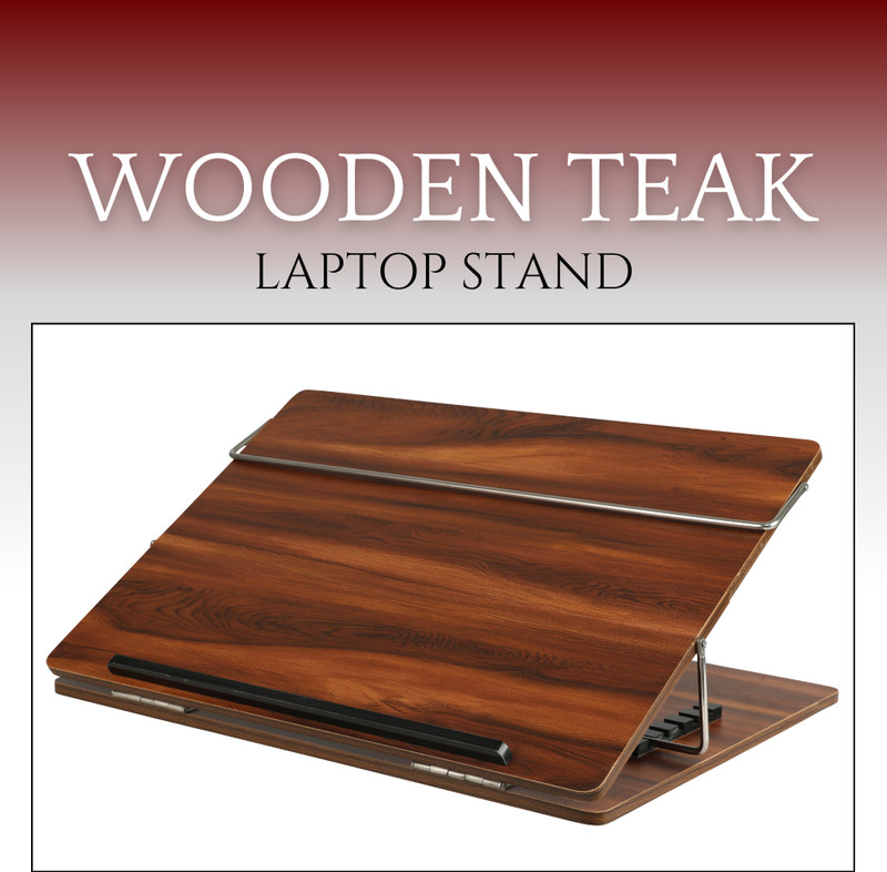 Novesto 15x21 Wooden Teak Multifunctional Laptop Tablet Top & Book Stand For Office Work Headlight Cleaning Kit(15 ml)