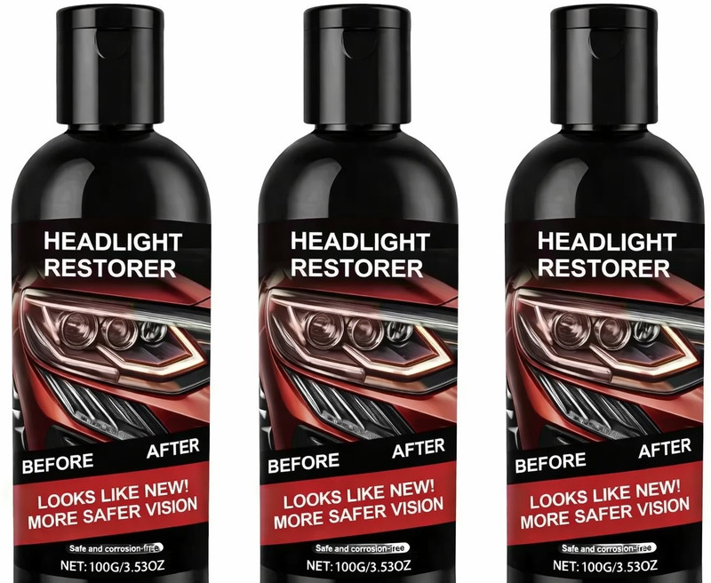 Scentoriya Car Headlight Restoration Kit Cleaner Polish Oxidation Remover(Pack 03) Headlight Cleaning Kit(300 ml)