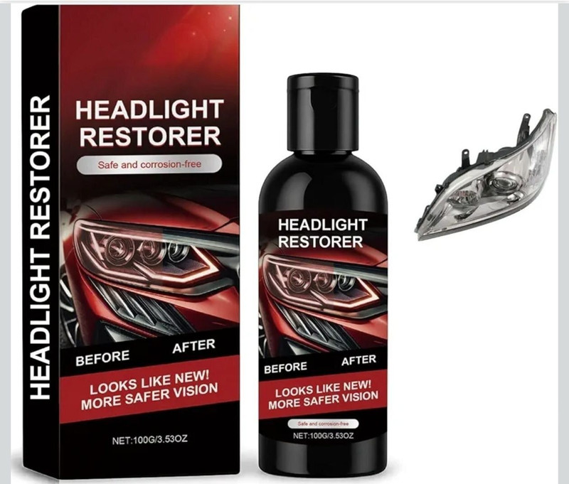 SCENTORA Headlight Restorer Polish-Restore Yellow Cloudy Headlights to New Like Condition Headlight Cleaning Kit(100 ml)