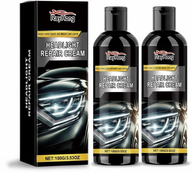 Ornika 100ml Headlight Repair Cream Fluid Lens Restorer Cleaner For Car Pack 2 Headlight Restore Kit