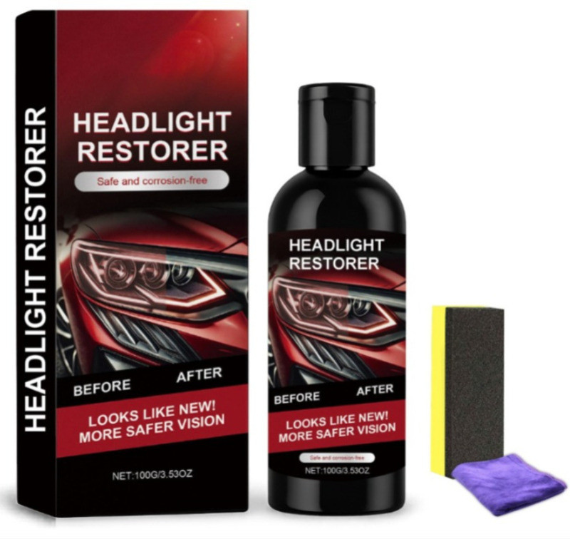 GlowRestore Car Headlight Restoration Kit – Crystal‑Clear Lenses with UV Protection Headlight Restore Kit