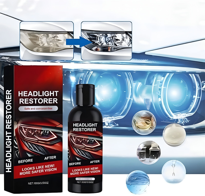 LootZoo Car Headlamp Cleaner Restorer Remove Oxidation Yellow Lights Headlight Restore Kit