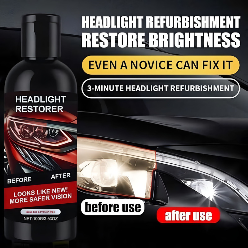 LootZoo Car Headlight Polish Cleaner Restore Foggy Headlamps Headlight Restore Kit