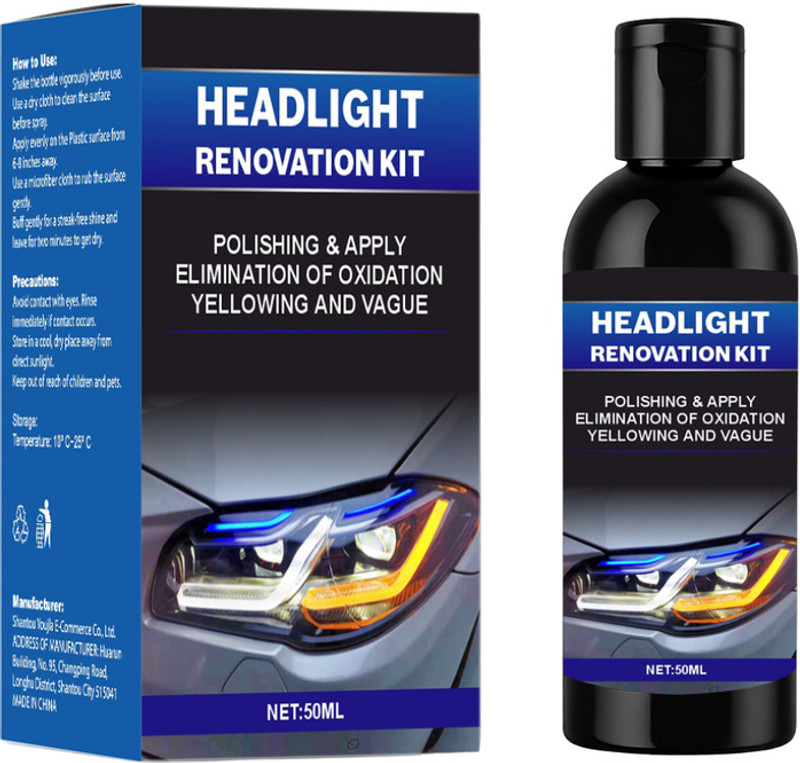 GlowAid Headlight Clarity Restoration Kit – Clean, Polish Crystal‑Clear Vision Headlight Restore Kit