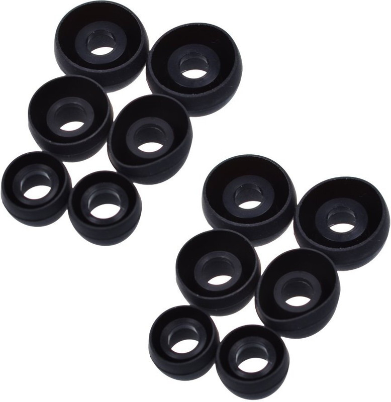 Qweezer Earbuds Ear Tips Ear Buds Silicone Tips for in-Ear Headphones S/M/L In The Ear Headphone Cushion(Pack of 12, Black)