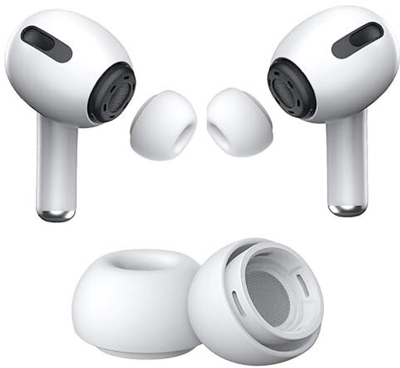 sounce Silicone Replacement Ear Tips for Apple AirPods Pro 2 & Airpods Pro,Medium Size In The Ear Headphone Cushion(Pack of 1, White)