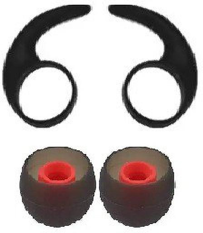 Somapa 4 Pcs Silicone Eartips For Rockerz 255 (Pack Of 4 Black & Red ) In The Ear Headphone Cushion(Pack of 4, Black, Red)