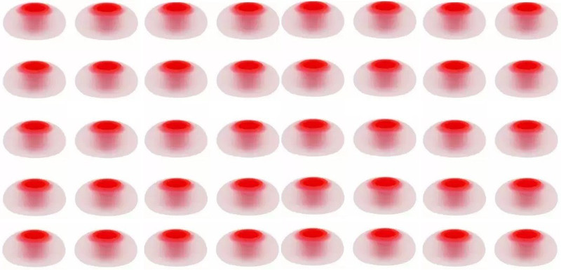 Jaash Premium Quality Silicon and Light weight Ear Tips For All Men & Women ( Pack Of 8 Pair) ( 16 Pcs) In The Ear Headphone Cushion(Pack of 16, Red, Grey)