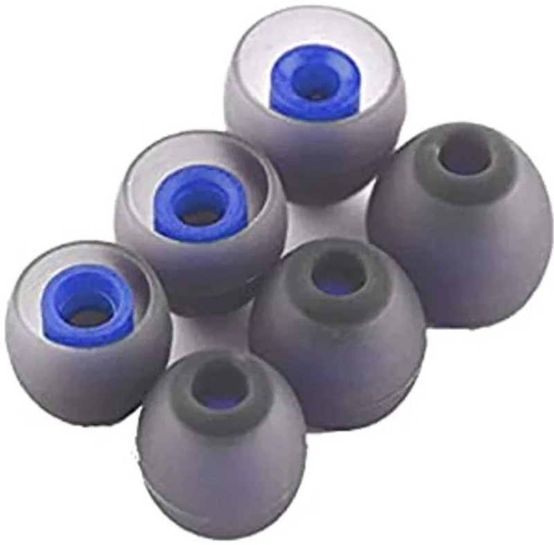 Somapa Silicone Rubber Earbuds for Earphone Tips, Eartips, Earpads (Blue-Black 10 Caps) In The Ear Headphone Cushion(Pack of 16, Blue)