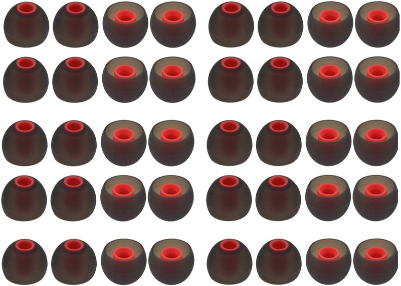Somapa 40Pcs Replacement Rubber Earbuds For Earphones ,Headphones Earpads In The Ear Headphone Cushion(Pack of 40, Red)