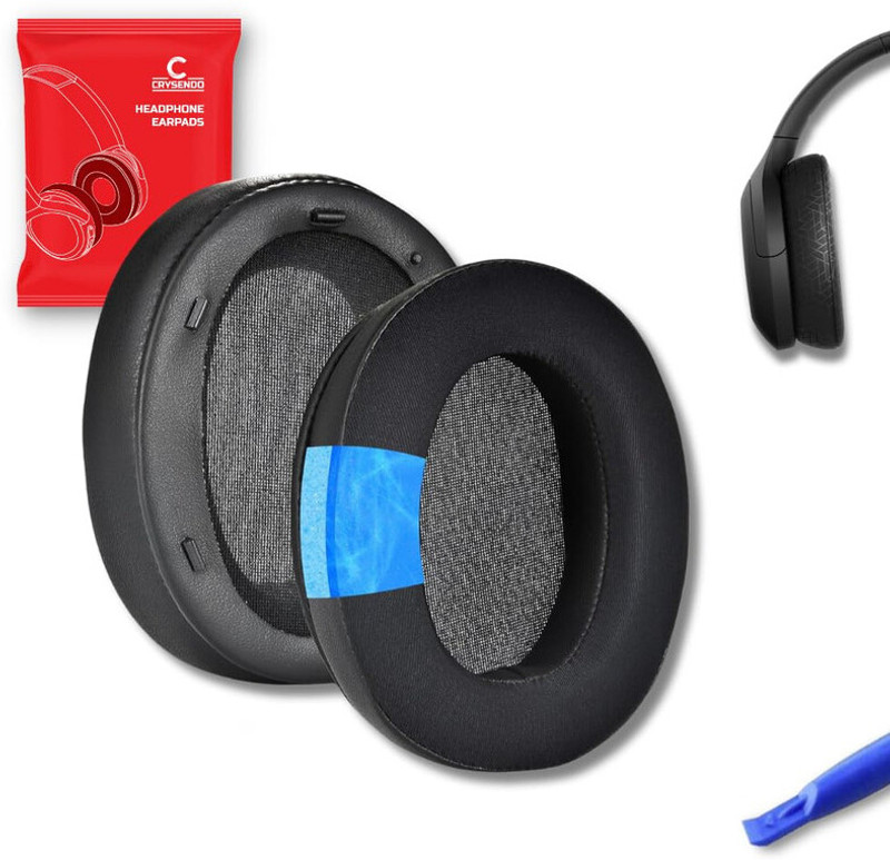 Crysendo Headphone Cushions for Son-y WH-XB910/XB910N Headset Ice Silk Fabric,Cooling Gel Over The Ear Headphone Cushion(Pack of 2, Black)