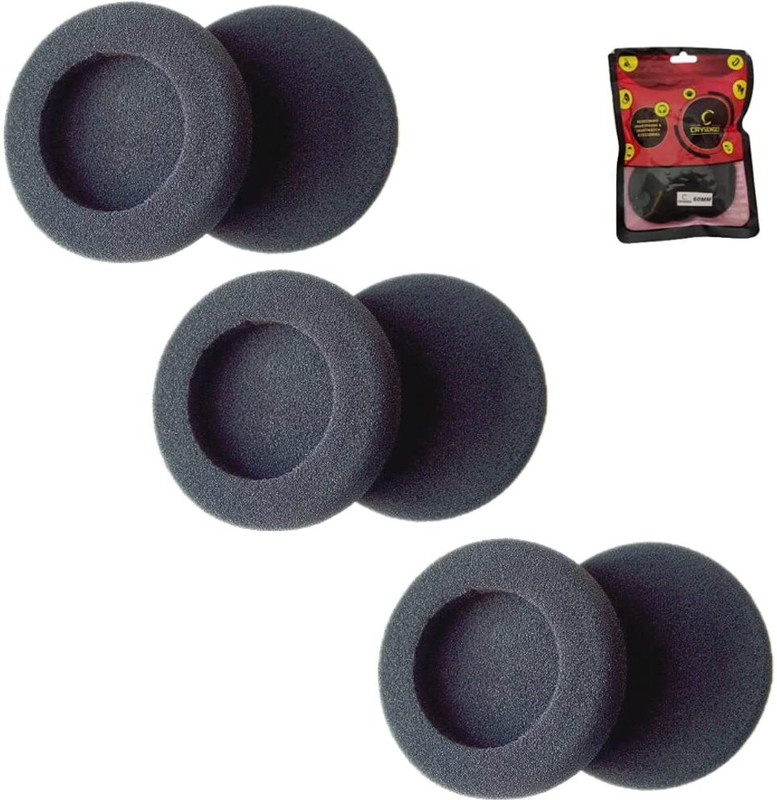 Crysendo Headphone Cushion (60mm / 6cm) | 10MM Extra Thick Foam Sponge Over The Ear Headphone Cushion(Pack of 1, Black)