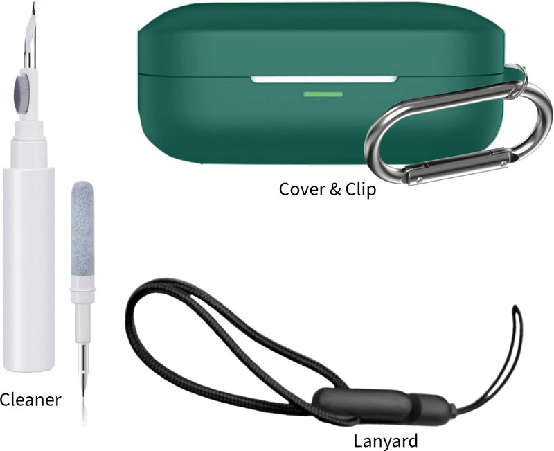 Anvique Silicone Press and Release Earbuds Case For Silicone Case Cover for Realmee Air 7/ Realmee Air 7 Pro(Moss Green)