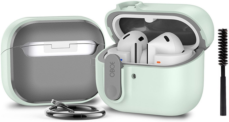 Oboe Polypropylene Press and Release Earbuds Case For Samsung Galaxy Buds 3, Buds 3 Pro (2024), Aegis Case Phone Stand Cover & Keyring(Grey)